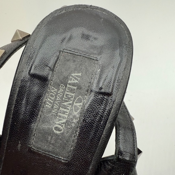 VALENTINO NOIR ROCKSTUD BLACK 100MM SLING BACK PUMPS SIZE 40.5 - Picture 7 of 12